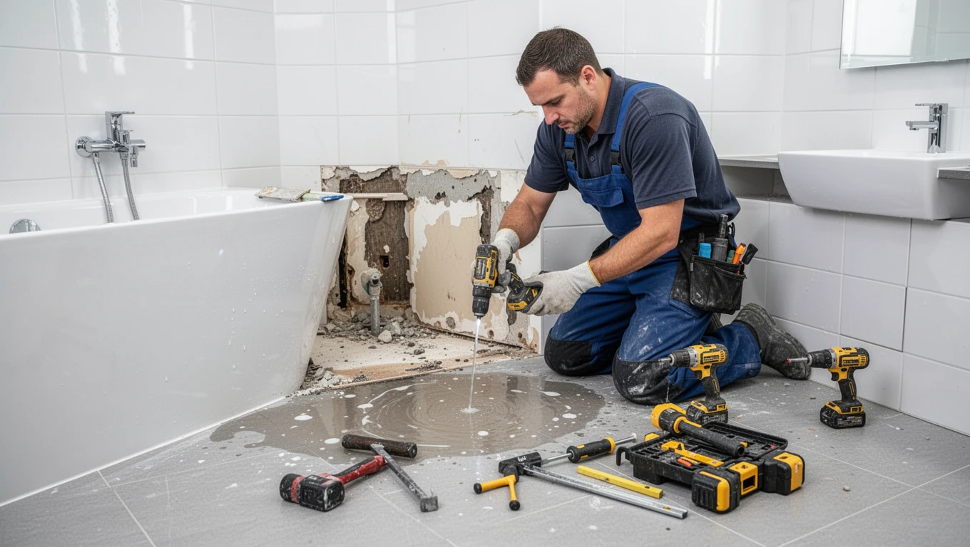 Bathroom Water Damage Repair