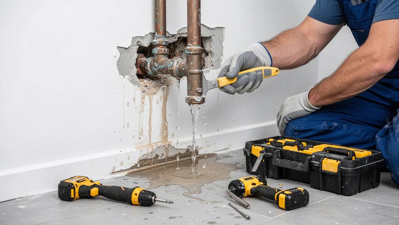 Leaking Pipe Water Damage Repair